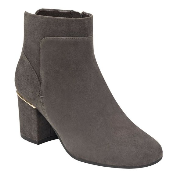 SALE! ✅  EASY SPIRIT Ankle Boot Dark Grey & Gold Nubuck (Suede) Size 9W ✨ NEW - Picture 7 of 10